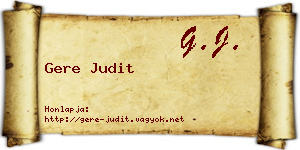 Gere Judit névjegykártya